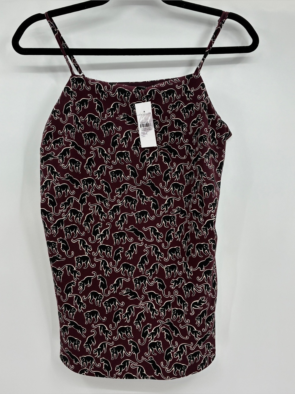 Ann Taylor Panther Jaguar Black Cat Tank Cami Top Shirt Lined Small NWT